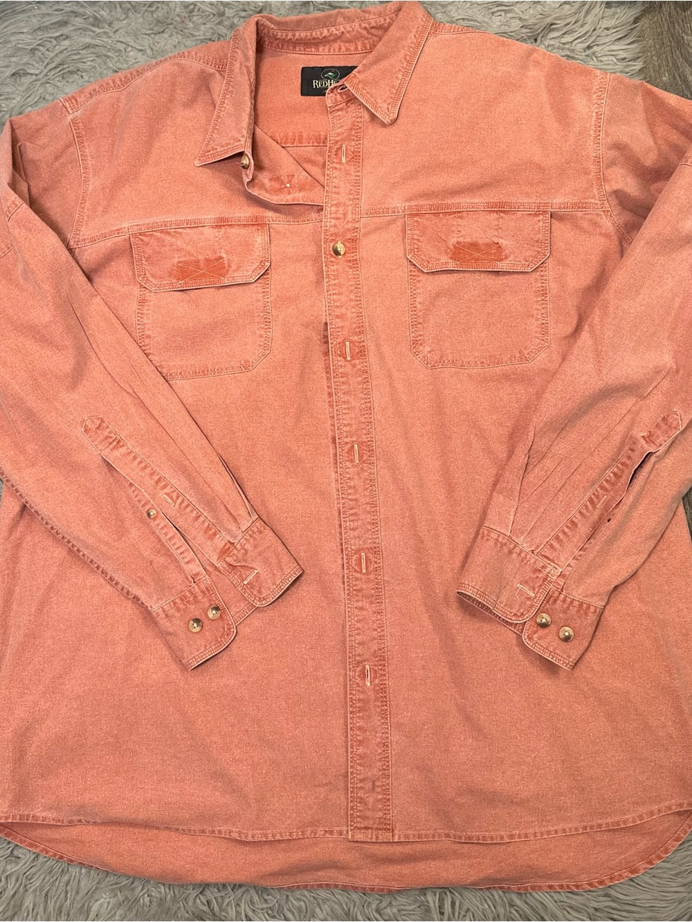RedHead Men’s 2XL Coral Pink 100% Cotton Utility Shirt Jacket Workwear Overshirt